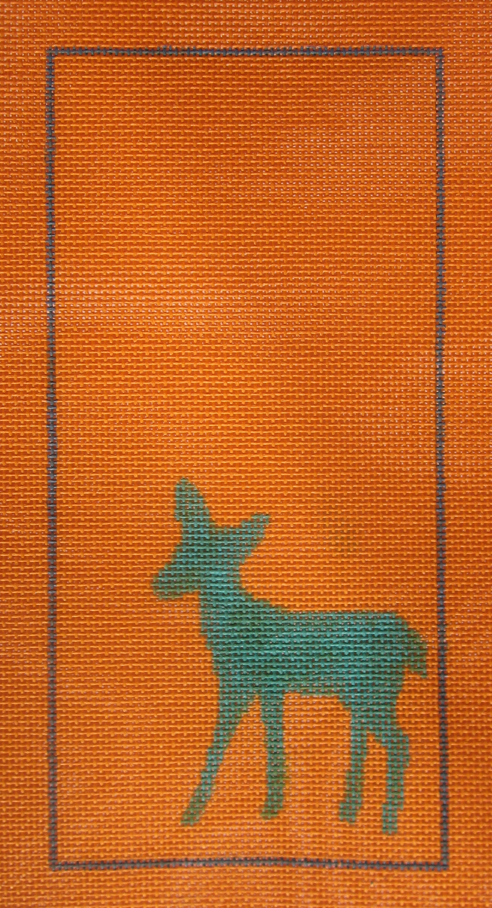 3.5" x 7" Woodland Critter Deer on Orange Canvas