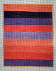 7x9 Color Study - Purple and Coral Stripe Rich